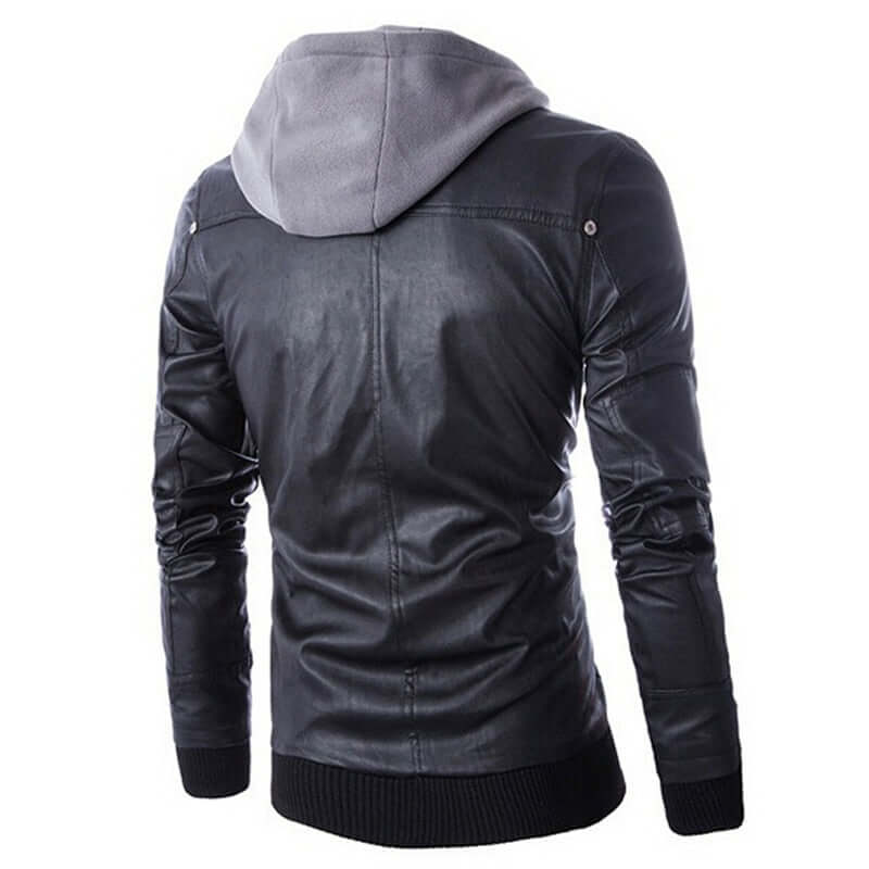 EB | Herren vielseitige Kunstlederjacke mit Kapuze