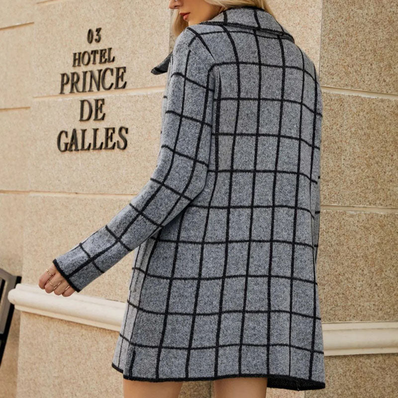 EB | Jacke mit Karomuster Klassischer Schnitt Struktur und Statement