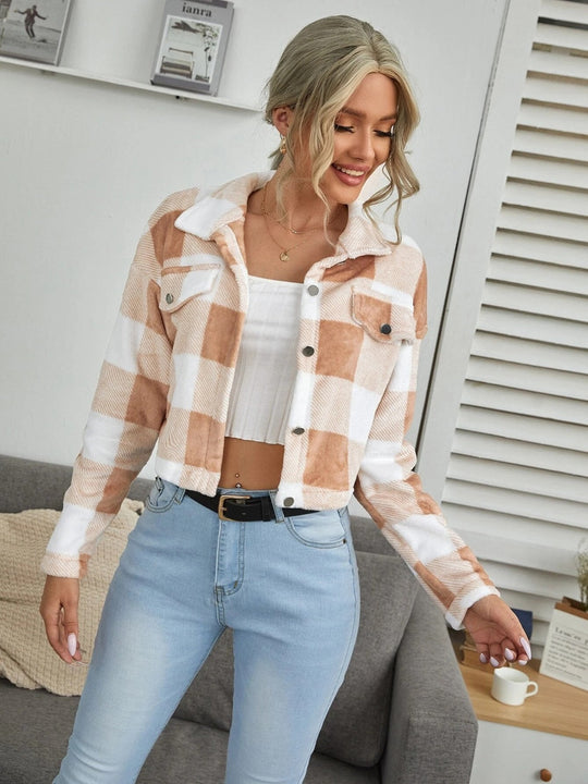 EB | Karierter Button-Down-Kragenjacke