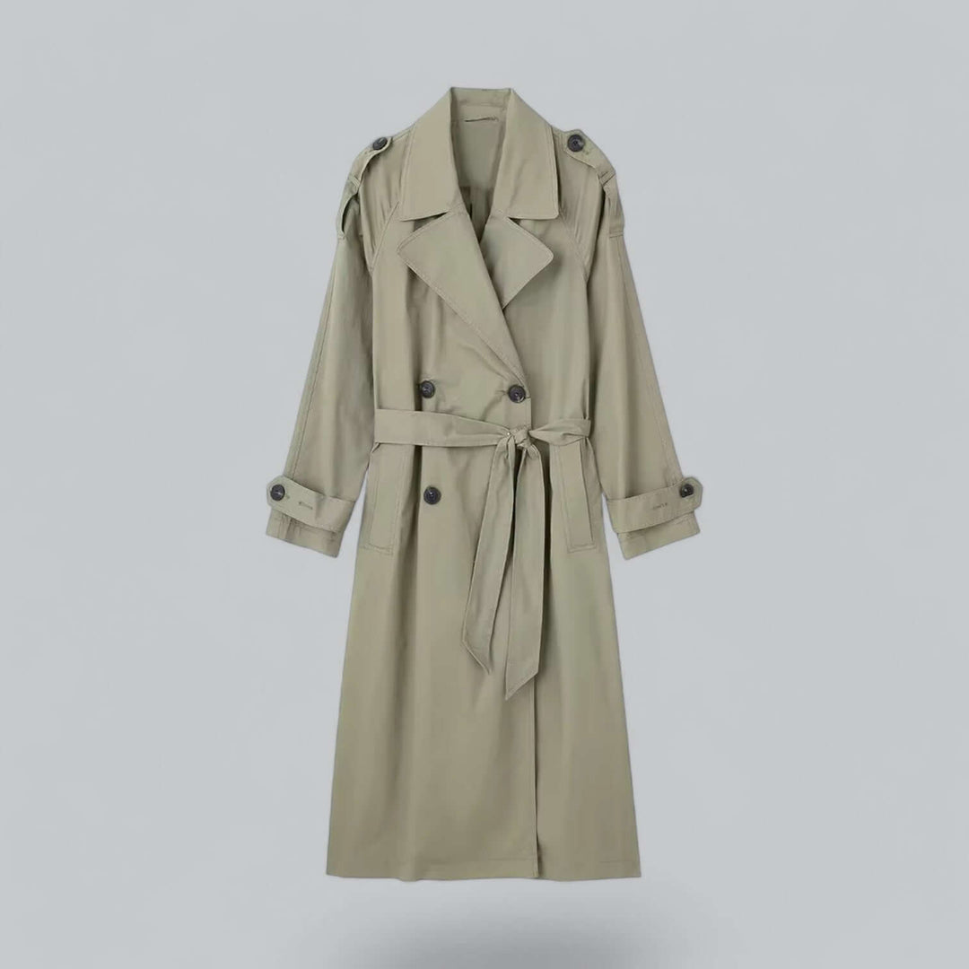 EB | Eleganter doppelt gefütterter Damen-Trenchcoat mit Gürtel