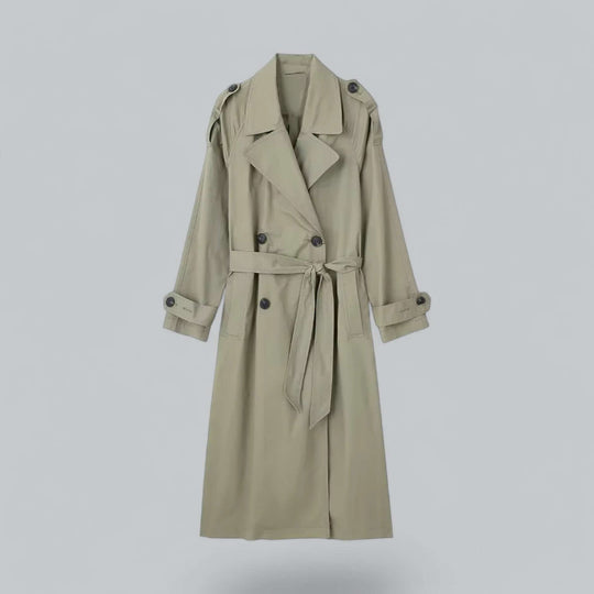 EB | Eleganter doppelt gefütterter Damen-Trenchcoat mit Gürtel