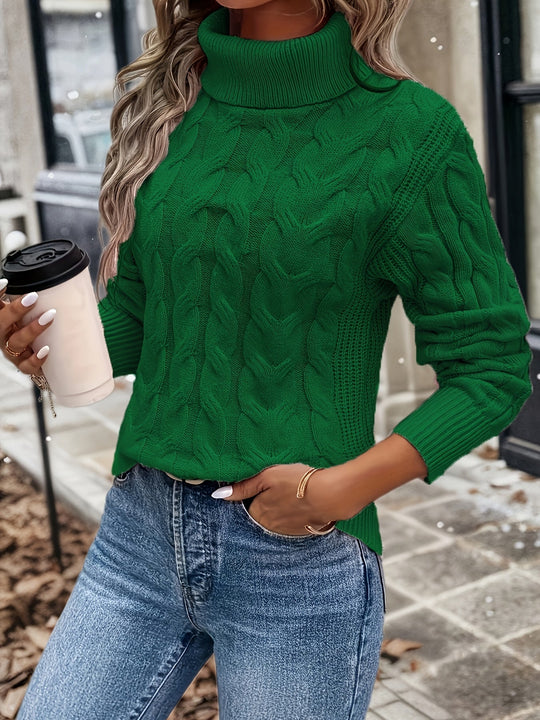 EB | Kabelstrick Damen Rollkragenpullover