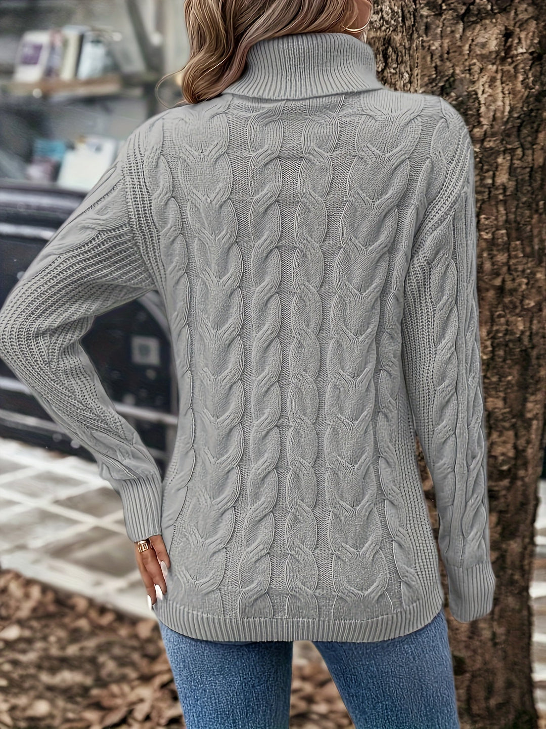 EB | Kabelstrick Damen Rollkragenpullover