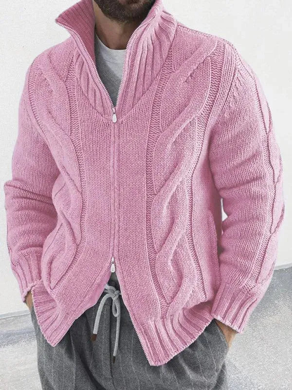 EB | Reißverschluss Herren Strickjacke Rollkragenpullover