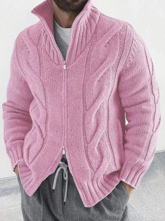 EB | Reißverschluss Herren Strickjacke Rollkragenpullover