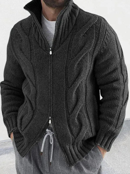 EB | Reißverschluss Herren Strickjacke Rollkragenpullover