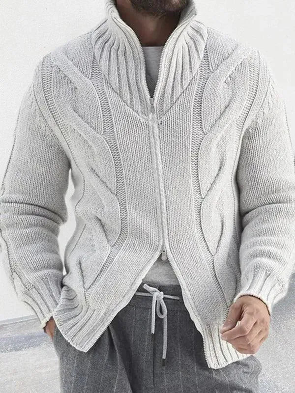 EB | Reißverschluss Herren Strickjacke Rollkragenpullover