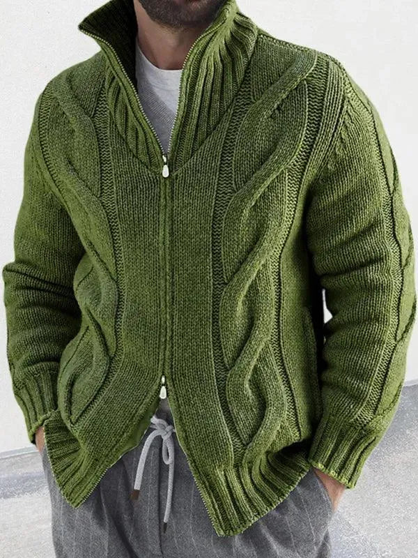 EB | Reißverschluss Herren Strickjacke Rollkragenpullover