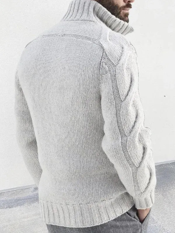 EB | Reißverschluss Herren Strickjacke Rollkragenpullover
