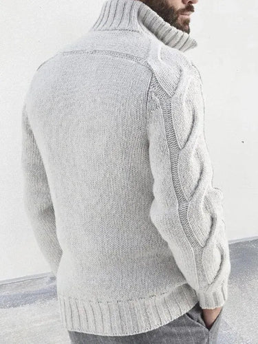 EB | Reißverschluss Herren Strickjacke Rollkragenpullover
