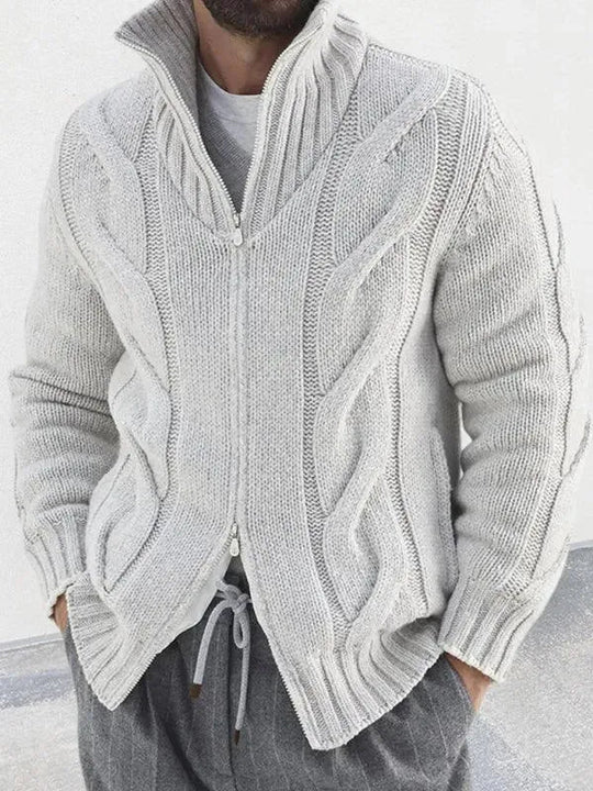 EB | Reißverschluss Herren Strickjacke Rollkragenpullover