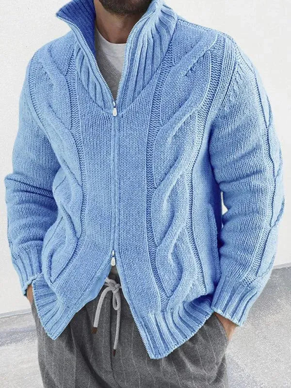 EB | Reißverschluss Herren Strickjacke Rollkragenpullover