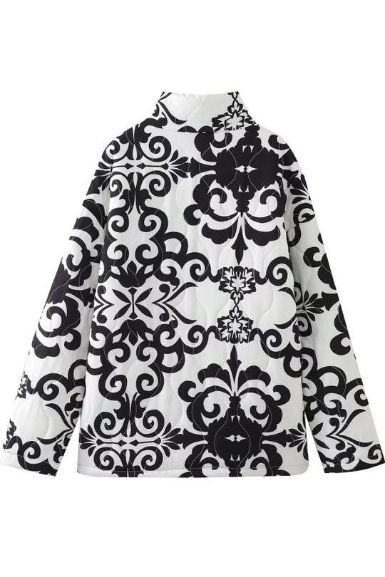 EB | Stehkragen Bedruckte Casual Baumwolljacke