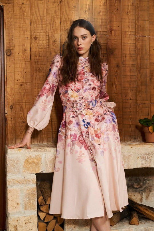 EB | Midi Hemdkleid mit Blumendruck