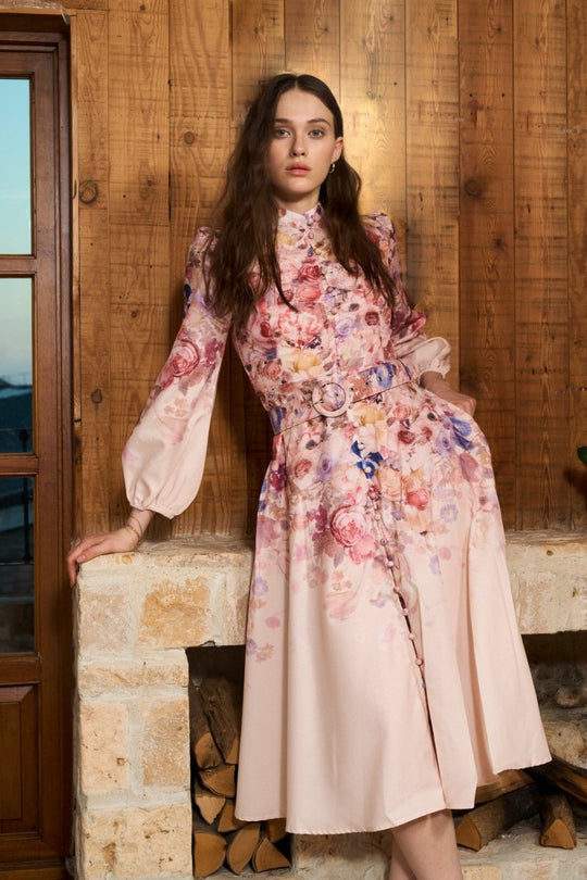 EB | Midi Hemdkleid mit Blumendruck