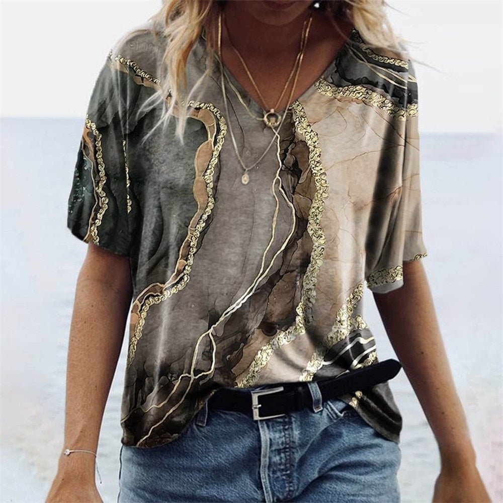 Carnale - Originelles Damen-T-Shirt im Boho-Stil - Wolf Fashion