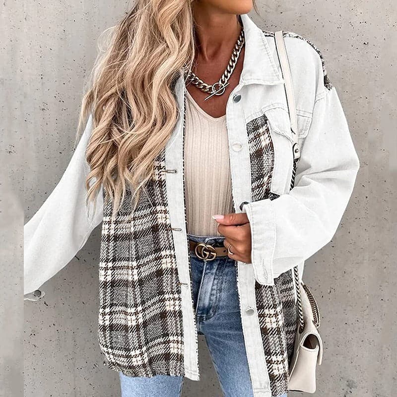 EB | Shirtjacke - Oversize Passform - Karierte und Einfarbige - Lange Ärmel - Knöpfe