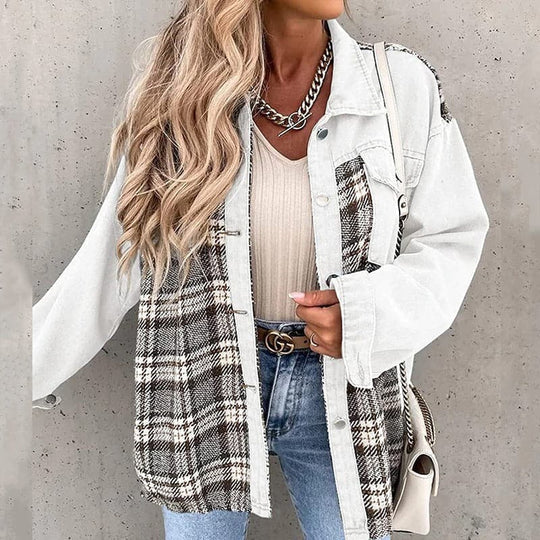 EB | Shirtjacke - Oversize Passform - Karierte und Einfarbige - Lange Ärmel - Knöpfe