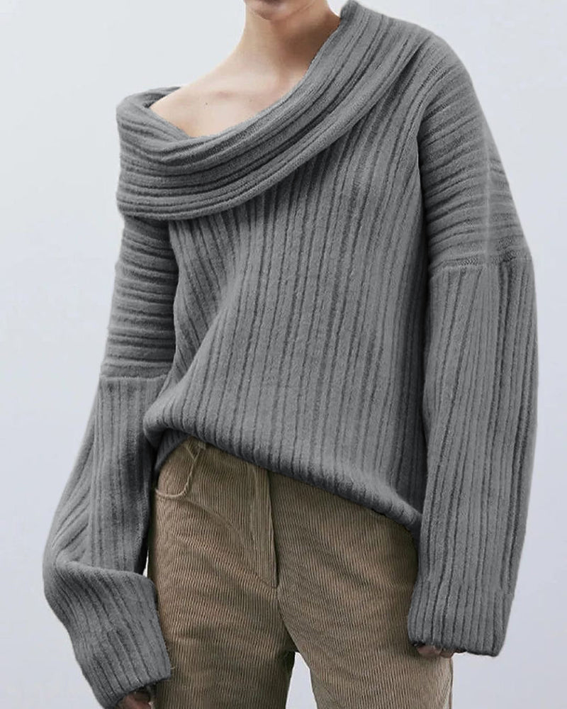 EB | Lässiger Strick-Top-Jumper mit Einem Schulterträger