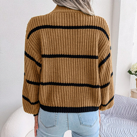 EB | Lässiger Gerippter Rollkragenpullover