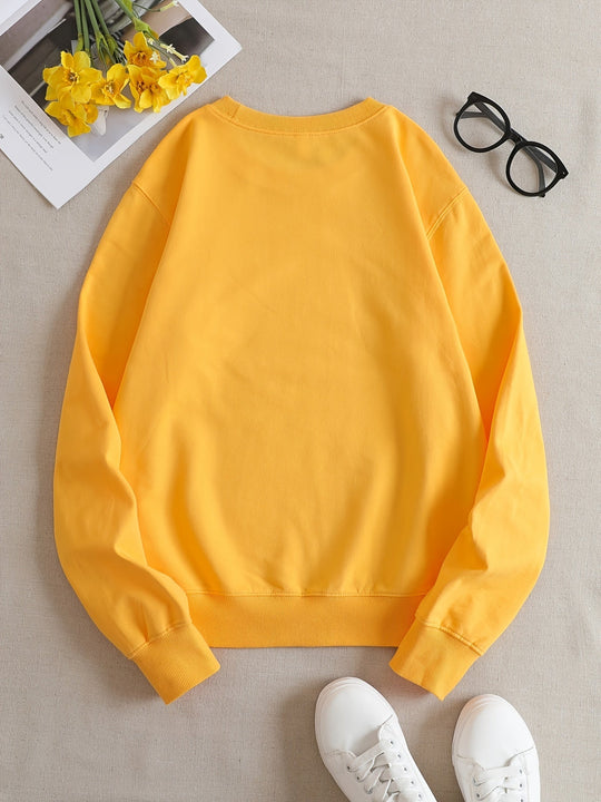 EB | Lässiges Gelbes Sweatshirt mit Humorvollem Grafikdruck