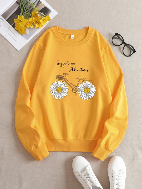 EB | Lässiges Gelbes Sweatshirt mit Humorvollem Grafikdruck