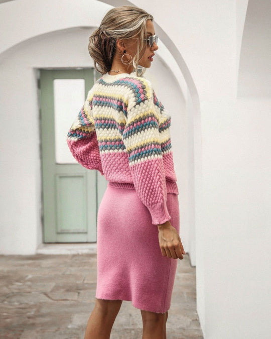 EB | Damen 2-Teiliger Set - Pullover und Rock