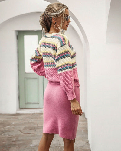 EB | Damen 2-Teiliger Set - Pullover und Rock