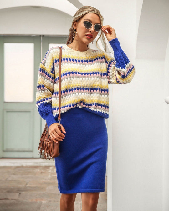 EB | Damen 2-Teiliger Set - Pullover und Rock