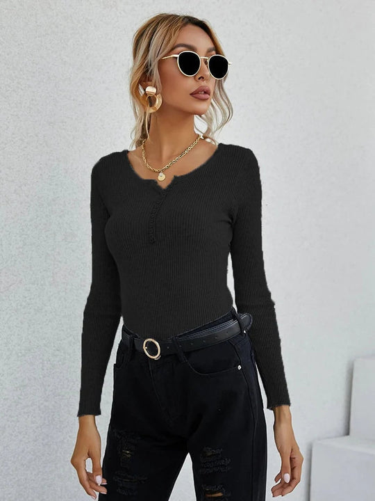 EB | Shirt I Damen V-Ausschnitt Pullover