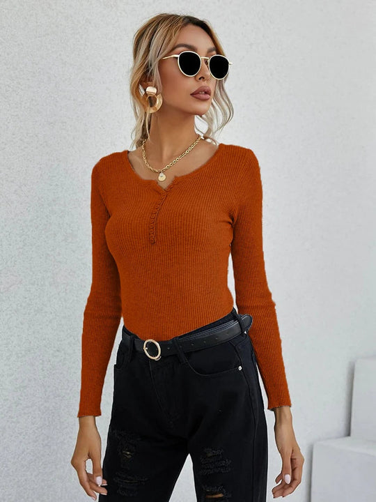EB | Shirt I Damen V-Ausschnitt Pullover