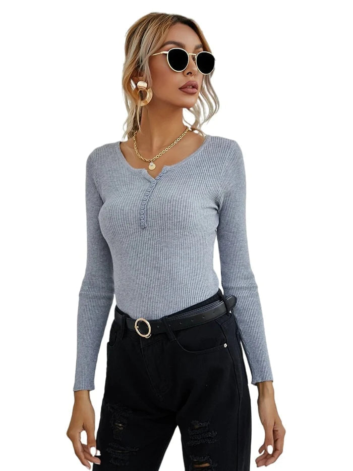 EB | Shirt I Damen V-Ausschnitt Pullover