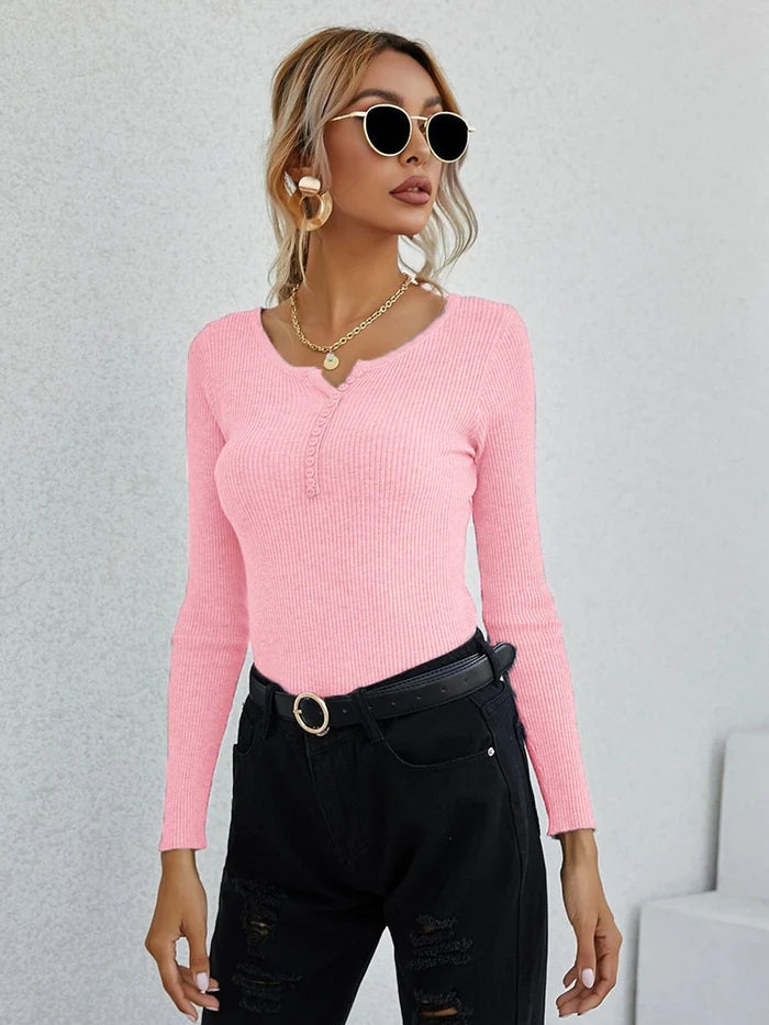 EB | Shirt I Damen V-Ausschnitt Pullover