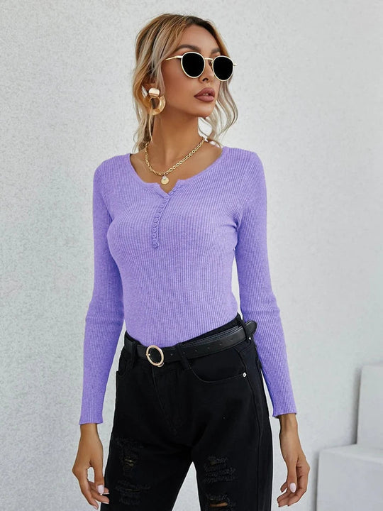 EB | Shirt I Damen V-Ausschnitt Pullover