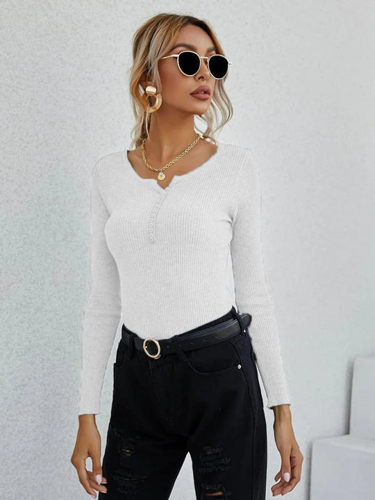 EB | Shirt I Damen V-Ausschnitt Pullover