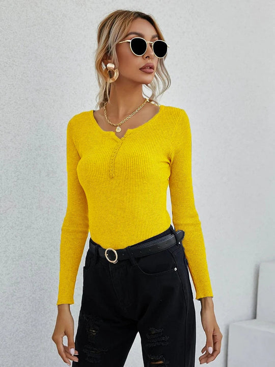 EB | Shirt I Damen V-Ausschnitt Pullover