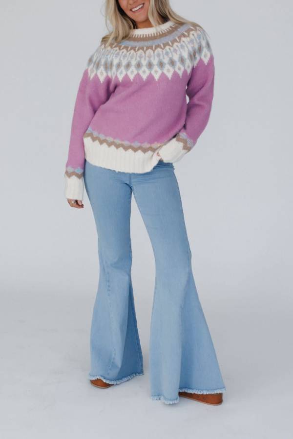 EB | Weihnachten Verdickter Rundhals Langarm Gestrickter Pullover