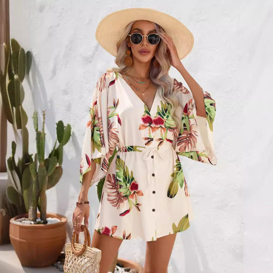 EB | Kleid mit Blattdruck