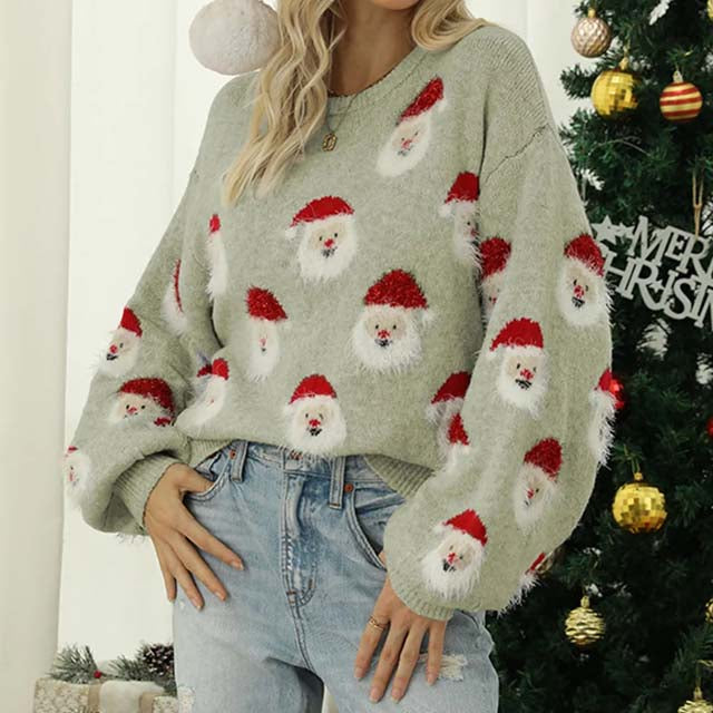 EB | Weihnachtlicher Strickpullover mit Rentiermotiv
