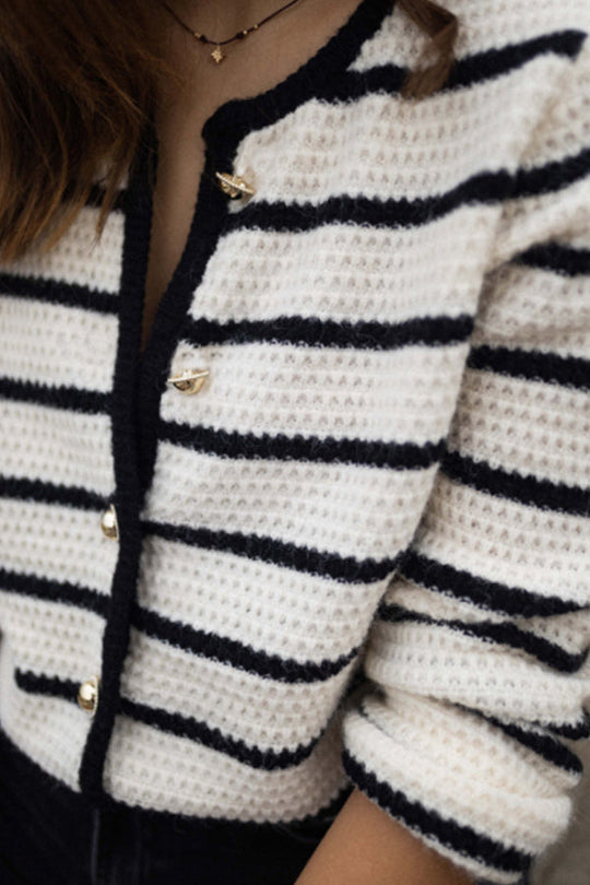EB | gestreifter Rundhalsjacke