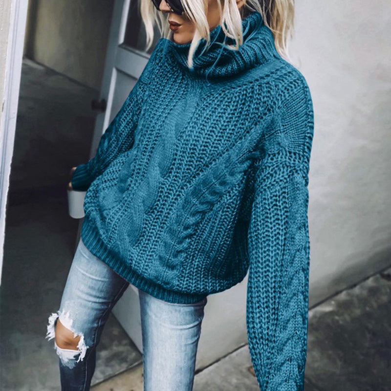 EB | Chunky Strickpullover mit Rollkragen Weich und Warm Kabelstrick