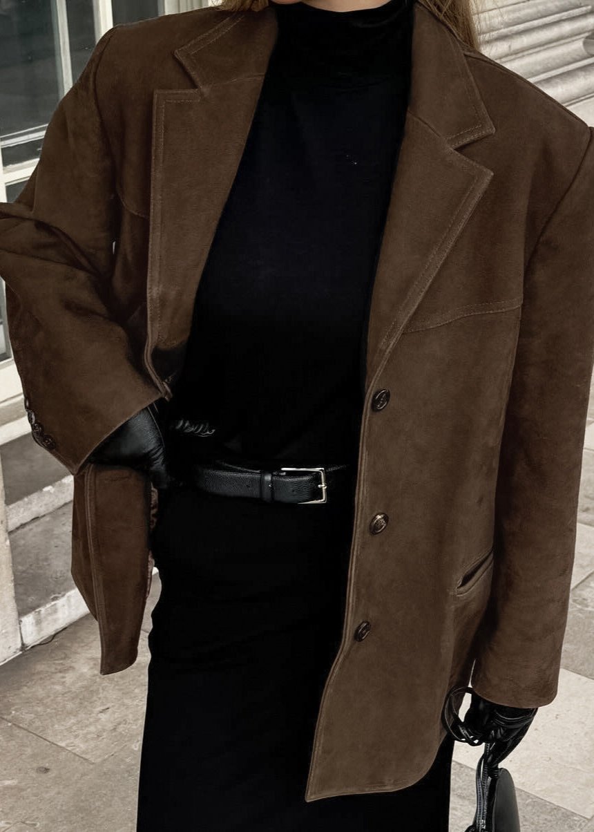 EB | Samt Wildlederjacke mit Retro-Revers
