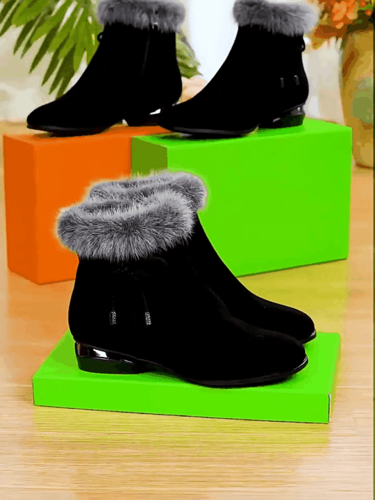 Leder-Stiefeletten mit Mittelabsatz EB EB