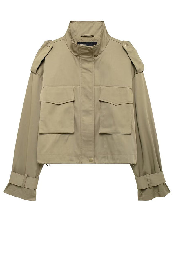 EB | Lässige Cargo-Jacke mit Verstellbaren Trägern und Taschenakzenten