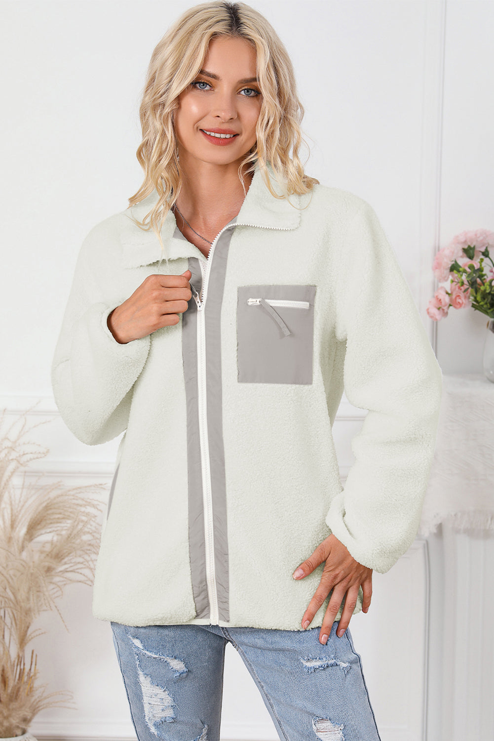 EB | Weiche Fleecejacke mit Reißverschluss Praktisch und Warm Perfekt für Den Alltag