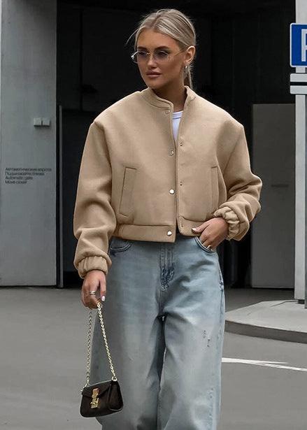 EB | Luxuriöse Wollflugjacke - Khaki