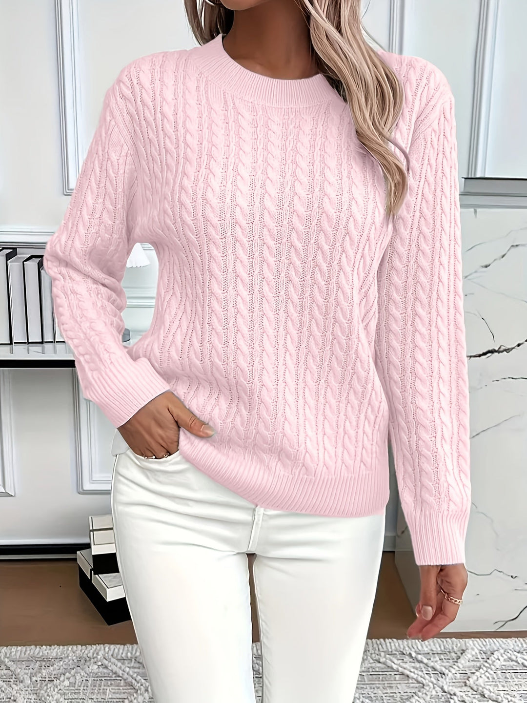 EB | Eleganter Kabelstrickpullover mit Strukturmuster