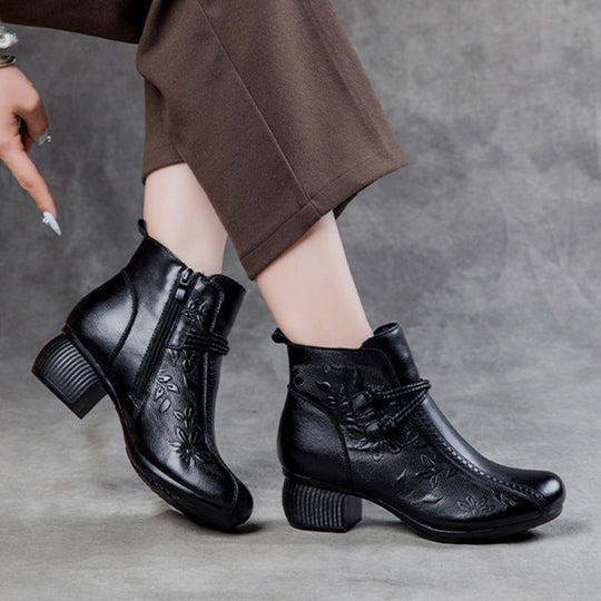 Handgemachte Lederstiefeletten mit warmem Innenfutter EB EB