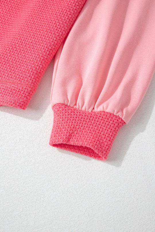 EB | Zweifarbige Waffelstrickhemdjacke Baumwollmischung Lebendiger Komfort