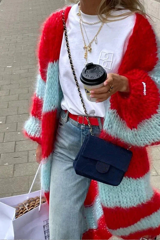 EB | übergroße Strickjacke mit Streifen